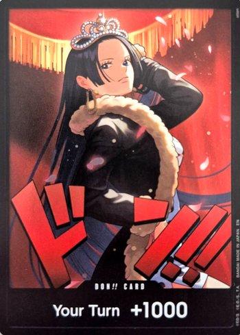 Carta One Piece Extra Booster 03 Heroines Edition Don!! Boa Hancock em condição Near Mint (NM), original e autêntica — imagem ilustrativa — Universo Cards