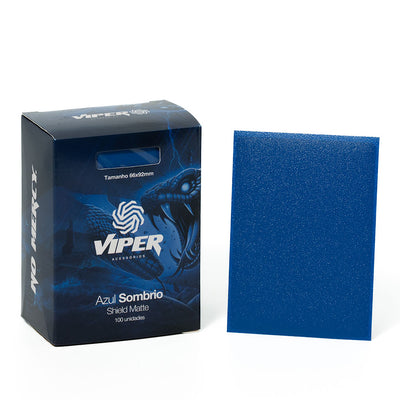 Shield Matte Viper Azul Sombrio 66x92mm, 100 sleeves para cartas TCG