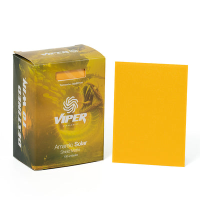 Shield Matte Viper Amarelo Solar 66x92mm, 100 sleeves para cartas TCG