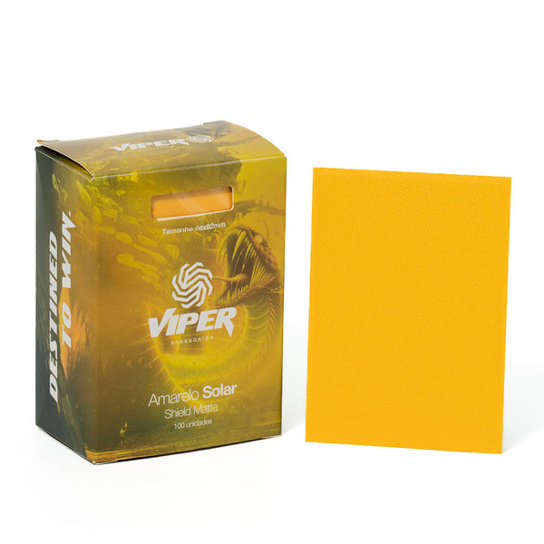 Shield Matte Viper Amarelo Solar 66x92mm, 100 sleeves para cartas TCG
