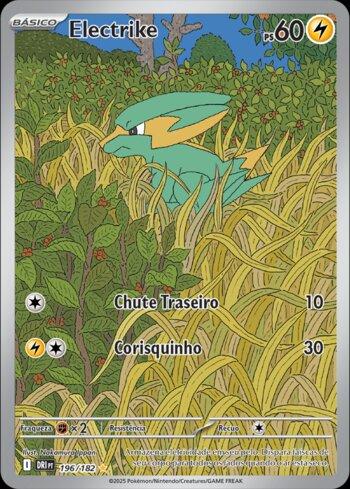 Carta Pokémon Rivais Predestinados Electrike (DRI196) em condição Near Mint (NM), original e autêntica — imagem ilustrativa — Universo Cards
