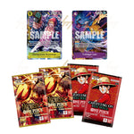 Conteúdo da One Piece IB-06 (Illustration Box Vol.6): boosters OP-13 e PRB-02 e cartas promo Law e Rosinante, originais e lacrados