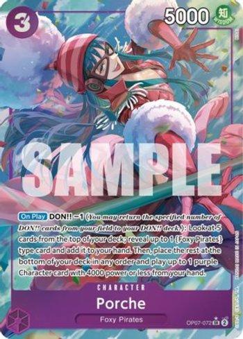 Carta One Piece 500 Years in the Future Porche (OP07-072) AA em condição Near Mint (NM), original e autêntica — imagem ilustrativa — Universo Cards