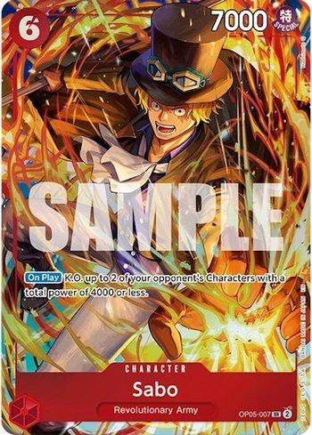Carta One Piece Illustration Box Vol.5 Sabo (OP05-007) em condição Near Mint (NM), original e autêntica — imagem ilustrativa — Universo Cards