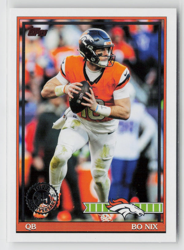 Card Topps Flagship Football 2026 Bo Nix Denver Broncos, insert 1991 Topps 35th Anniversary, frente