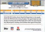 Verso da rookie card Brenen Thompson #334, Los Angeles Chargers, Topps Flagship Football 2026
