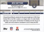 Verso da rookie card Bryce Boettcher #371, Indianapolis Colts, Topps Flagship Football 2026