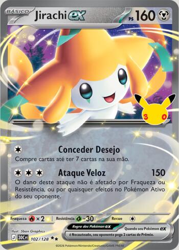 Pokémon - Megaevolução - Celebração de 30 Anos - Jirachi ex (30C102) - NM