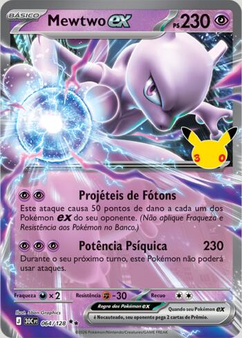 Pokémon - Megaevolução - Celebração de 30 Anos - Mewtwo ex (30C064) - NM