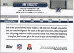 Verso do card Dak Prescott #53, Dallas Cowboys, Topps Flagship Football 2026
