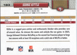Verso do card George Kittle #183, San Francisco 49ers, Topps Flagship Football 2026
