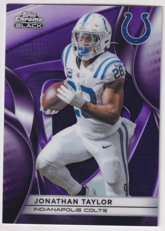 Topps NFL - Chrome Black 2025 - Jonathan Taylor (#45) Purple Refractor 31/75 - Indianapolis Colts - NM