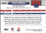 Verso do card Kayvon Thibodeaux #245, New York Giants, Topps Flagship Football 2026