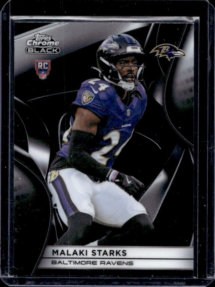 Topps NFL - Chrome Black 2025 - Malaki Starks (#104) Rookie Card RC - Baltimore Ravens - NM