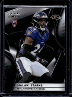 Card Topps Chrome Black 2025 Malaki Starks Baltimore Ravens Rookie Card RC #104, frente