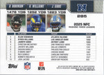 Verso do card #285 2025 NFC Rushing Yards Leaders, Topps Flagship Football 2026