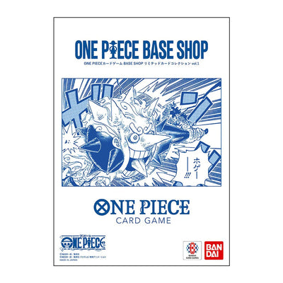 Frente da One Piece BASE SHOP Limited Card Collection Vol.1, exclusiva de Tóquio, em japonês, lacrada e 100% original — Universo Cards