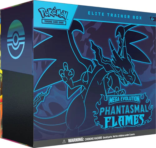 Coleção Treinador Avançado (ETB) Pokémon Mega Evolution Phantasmal Flames (ME02) em inglês, lacrada e 100% original